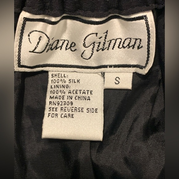 Diane Gilman 100% silk  black pants lined size small EUC - Picture 7 of 7